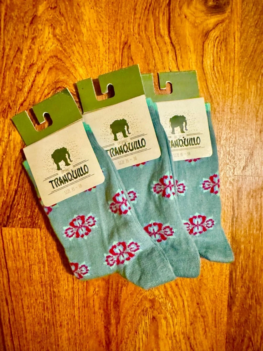 Tranquillo Organic Cotton Women’s Floral Patterned Socks - Pack of 3- NWT